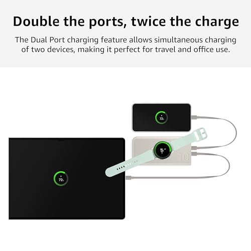 Image of Samsung Galaxy 10000mAh Power Bank, Wireless Battery Pack, Gray