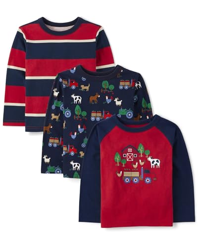 Image of The Children's Place Baby Boys' and Toddler Long Sleeve Everday Casual Knit Shirt