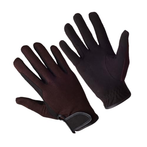 Hemoton 1Pair Professional Unisex Horse Riding Gloves Ergonomic Equestrian Training Gloves with Touchscreen Breathable for Optimal Control Coffee Color