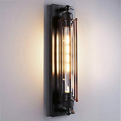 TOHMLAPE LED Wandlampen Innen Drahtkäfig Edison Vintage Retro Metall Cafés Antike Wandleuchter Tube-Käfig Loft Beleuchtung warmweiß (7W LED) Cover