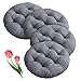 Umllpet Sitzkissen Rund 40cm, 4 Stück Bodenkissen Rund Sitzpolster Stuhlauflage Sitzpolster Stuhlkissen Polster Auflage für Wohnzimmer, Esszimmerstuhl Stuhl für Indoor Outdoor (Dunkelgrau)