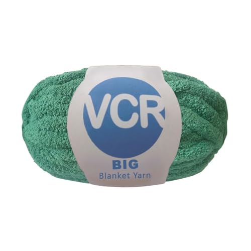 Image of VCR Bottle Green Yarn, 200 Grams Big Chunky Hank, 22 Meters Length, Suitable for Knitting Blankets and Pillows, 100% Polyester Yarn Ball for Crochet DIY, Soft Threads, Pack of 1