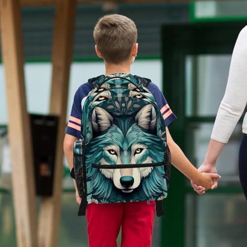 Sac à dos loup vert haute capacité avec trousse assortie - 6