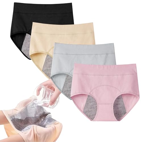 PLJILE Womens Double-Layer Underwear 95% Cotton Comfortable And Close-Fitting Move However You Want.