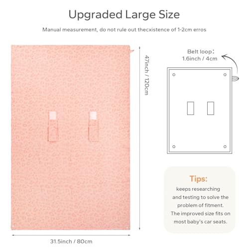 Image of SERAPHY 2-in-1 Muslin Baby Car Seat Cover & Nursing Cover, Soft Lightweight Breastfeeding Cover for Boys and Girls,Breathable Canopy for Infant Carseat & Stroller for Summer-Love