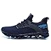 Men's Running Shoes Breathable Mesh Soft Sole Walking Sneakers Casual Silp-On Trail Runners Fashion Sneakers Size 7.5 Blue
