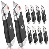 DIYSELF 10Pack Box Cutter, Rubber Handle Utility...