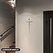 VINETEN Crucifix Wall Cross | Silver Metal Slender Catholic Crosses | Cross Wall Décor for Your Home - 8 Inch