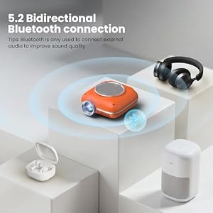 HOMPOW Mini Projector, 1080P Supported Portable Bluetooth projector — photo 4 of 6