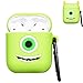 Punswan One Eye Monster Airpod Case for Airpods 1&2,Cute 3D Funny Cartoon Character Soft Silicone Catalyst Cover,Kawaii Fun Cool Keychain Design Skin,Fashion Cases for Girls Kids Boys Air pods