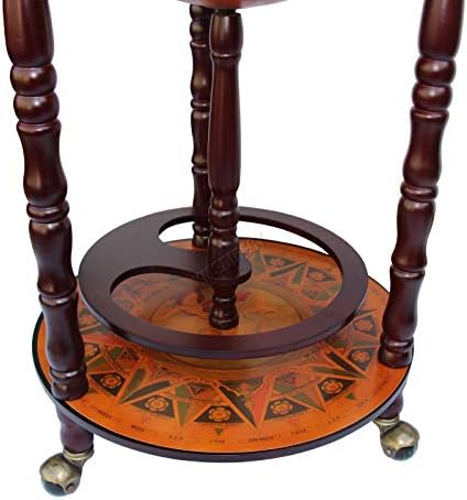 WestWood Vintage Globe Shaped Mini Bar Drinks Cabinet Alcohol Host Glasses Bottles Wine Trolley Stand 330MM
