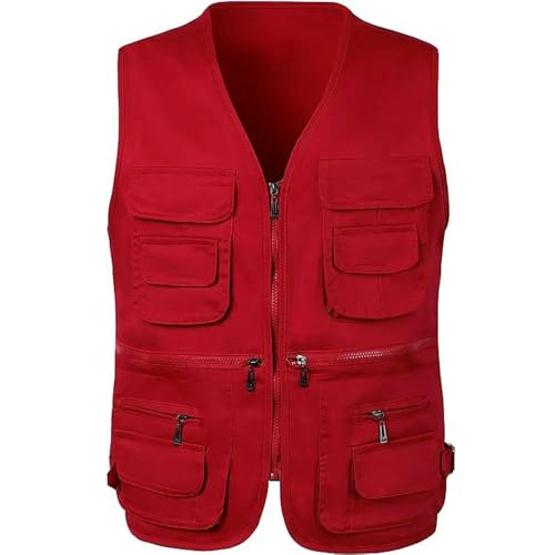Chaleco de verano para hombre GaoLeAve multibolsillos ligero caqui XL 3