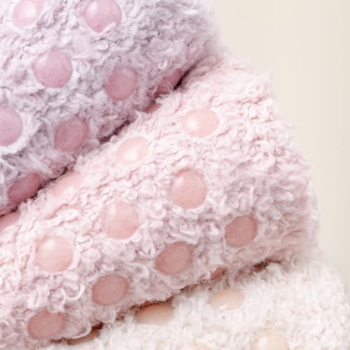 Image of SKOLA Cozy Winter Fuzzy Women Socks Grip Slippers Fluffy House Non Skid Microfiber Socks