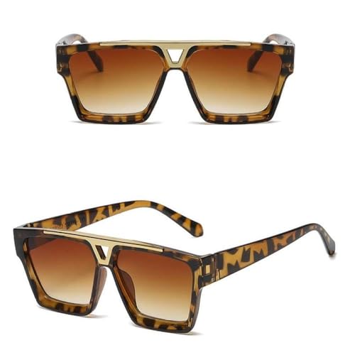Lunettes de soleil de luxe carrées pour femmes monture oversize vintage et verres UV400