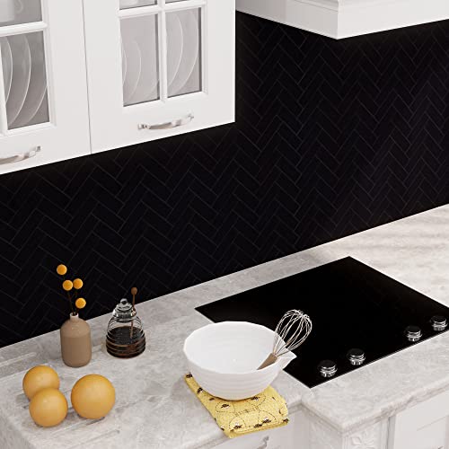 Avant Decor | Stone Composite Small Herringbone Tile | Peel And Stick Kitcyhen Backsplash Tiles | Stick On Wall Tiles | Easy Diy Installation | 5” X 5” | Sample Tile #TOP4