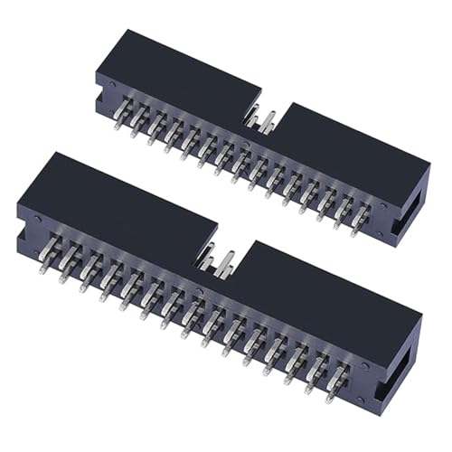 Oiyagai 30-Pack 30-Pin IDC Box Headers, 2.54mm Pitch JTAG Connector, Male Pin Socket for Flat Ribbon Cable, DIY Electronics & Industrial Projects