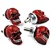 Bashineng Skull License Plate Screws Universal Car Truck Motorcycle License Plate Frames Bolts Fasteners 4 Pack Trim Replacement Kit (Red)
