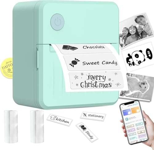 Image of Rotema Label Maker Machine with Tape - Bluetooth Thermal Label Printer, Label Maker Machine,Mini Sticker Maker for Home, Office, School & Small Business, Includes 2 Rolls of Label Paper