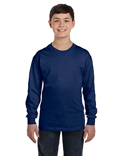 Product of Brand Gildan Youth 53 oz Long-Sleeve T-Shirt - Navy - L - (Instant Savings of 5% & More)