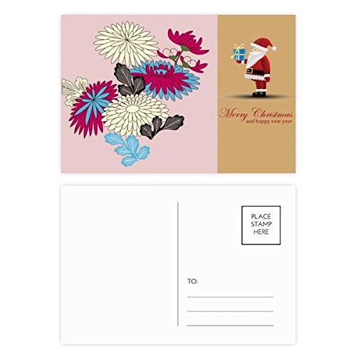 Cartes de remerciement Père Noël japonais : lot 20 cartes postales roses pour vœux