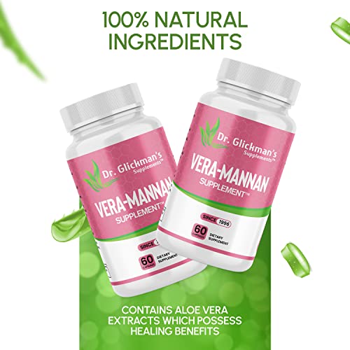 Dr. Glickman’s Supplements, Vera-Mannan Aloe Vera Supplement, 1 Bottle, 60 Capsules #TOP7