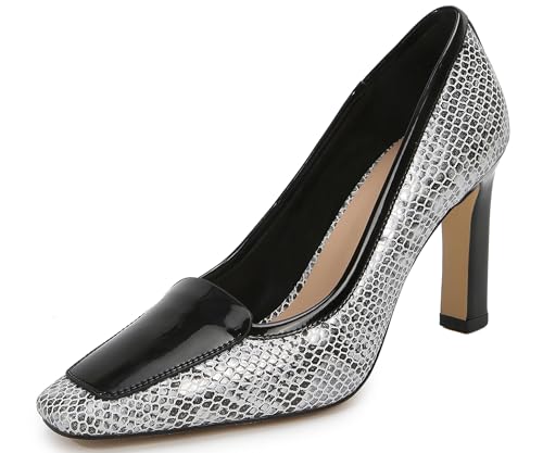 Womens Dress Shoes Block Heel Pumps Shoes Women Cheetah Print Faux Leather Party Comfortable Dress Shoes for Women