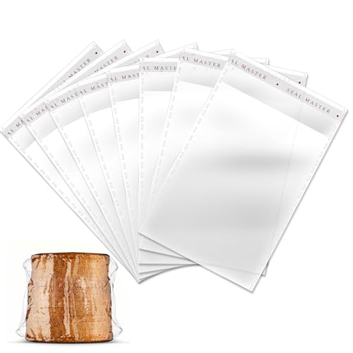 SAVITA 100pcs 13x18cm Sachet Plastique Adhesif Sachet Plastique Bonbon en Transparents Sacs D'emballage Transparents Auto-Adhésifs pour Bonbons Biscuit...