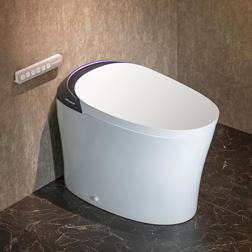 Image of CANEST Smart Toilet with Foam Shield, 17.5 inch ADA Chair Height, 1.1 /1.6GPF Dual-Flush Bidet Toilet, 12 inch Rough-in, One Piece Toilet, Auto Open /Close, Instant Hot Water, Eco Mode, Deodorization