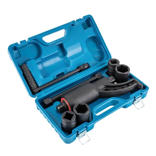 Amplificador de par de torsión de 4800 Nm, llave dinamométrica 1:64 con palanca basculante, barra de extensión, 4 llaves de vaso, herramienta de cambio de ruedas para camiones, tractores, vehículos
