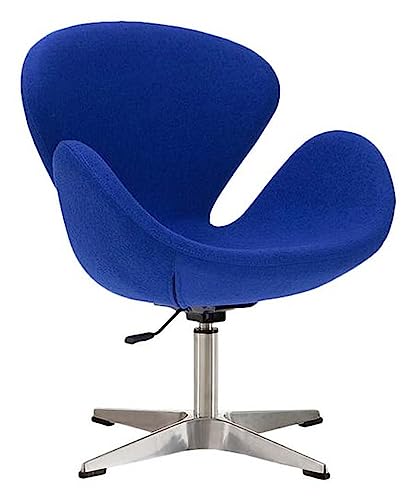 Image of Faux Leather - Modern Swivel Lounge Chair With Hydraulic Lift For Home Office Hotel Cafe (Blue)