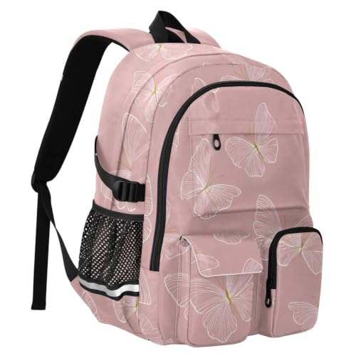 Mochilas de viaje para laptop cómodas con estampado rosa 2