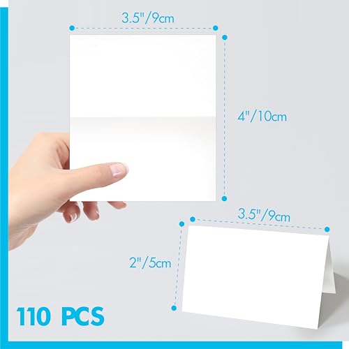 Gethelud 110 PCS Tent Cards, Small Blank Place Cards Delicate Seating Cards Blank Name Cards Escort Cards for Wedding, Table, Dinner Parties, Receptions (Each Measures 2” x 3.5”) - Thumbnail 2