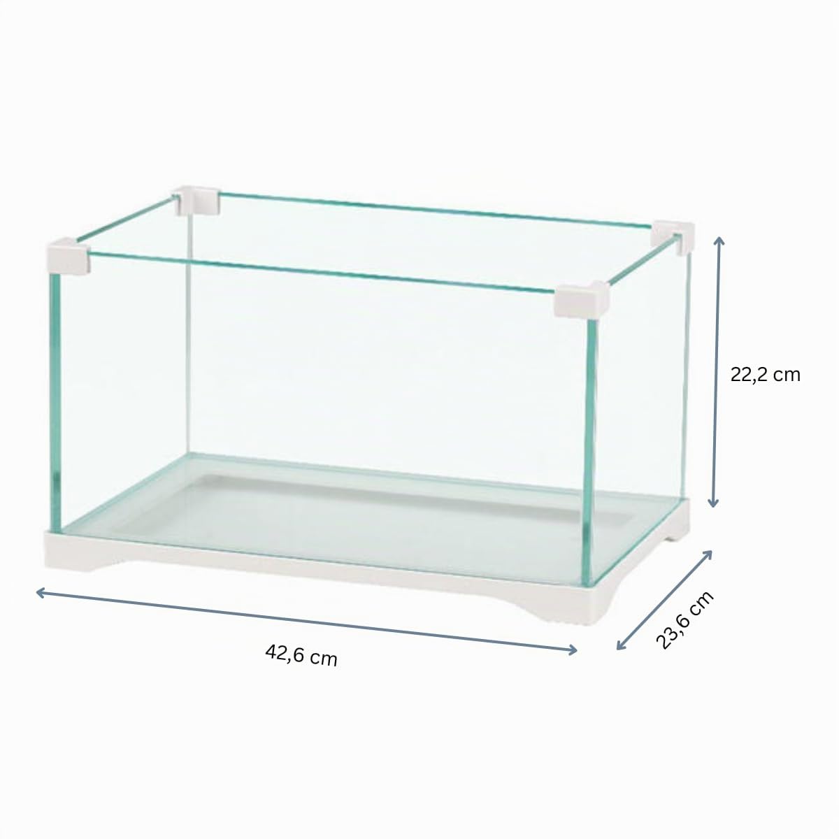 Aquariumline tartarughiera/teca in vetro per rettili, tartarughe d’acqua e di terra cm42x23x22h capacità 23 litri