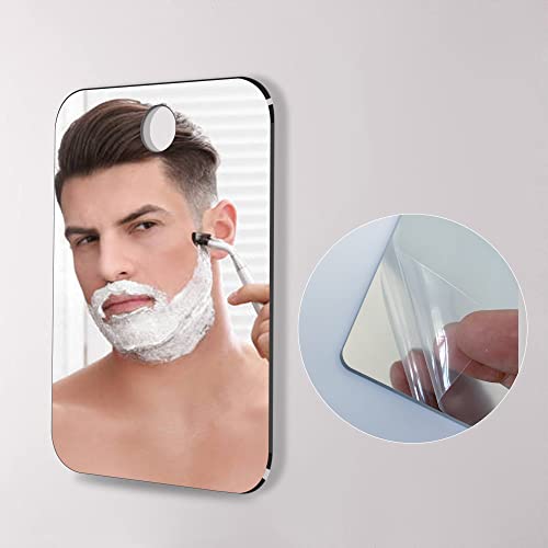 Cyhqo 2 Packs Shatterproof Shower Mirror Fogless For Shaving Cheap,Medium 8 "X6 Hanging Handheld Small Mirror,Camping Trip Mirror,Cosmetic Plastic,Bathroom Wall Hanging Fog Free Handheld- Men & Women #TOP6