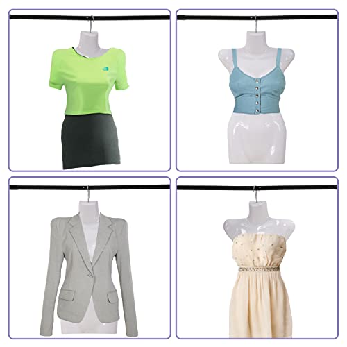 4-Packs Female Mannequin Torso Set 27" Dress Form Hollow Back Half Body Clothing Display Plastic Adult Table Shirt Mannequin Model Stand With Metal Hook For Hanging - Craft Shows Or Design, White #TOP4