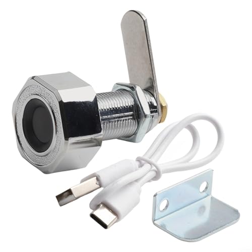 Serratura per cassetti con impronte digitali, dimensione interna 30 mm, con identificazione biometrica rapida per un blocco sicuro di armadi e cassetti a casa (argento)