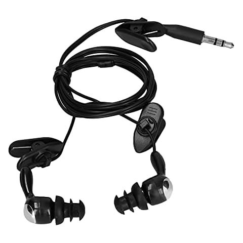 PUSOKEI IPx8 Waterproof Headphones for Swimming, 3.5mm Plug Underwater Sport earphones, Wired in Ear Earbud Headphones - Noise Isolating for Swimming Running Surfing(Black) Cover