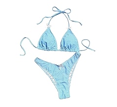 Falainetee Women's Plaid Gingham Bathing Suit High Waisted