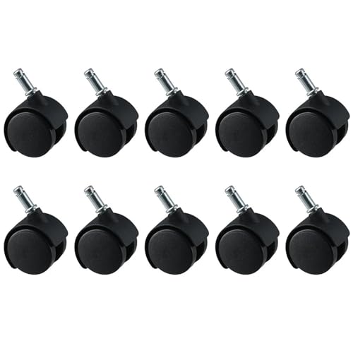 Roulettes pivotantes universelles 360 en nylon PP argent 1,5 pouce lot de 10 pour fauteuils