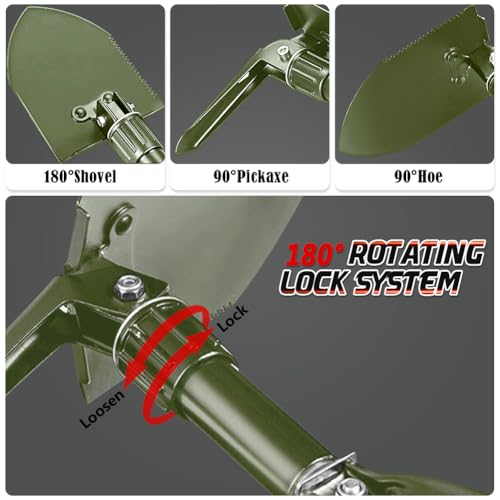 image for PLACHIDAY Digging Shovel, 18.5'' Lightweight Camping Shovel Portable H