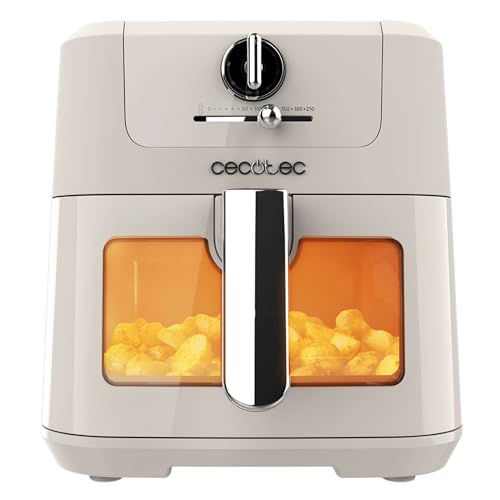 Cecotec Freidora de Aire sin Aceite de 5 L con Ventana Air Fryer Cecofry Antique 5000 Window. 1500...