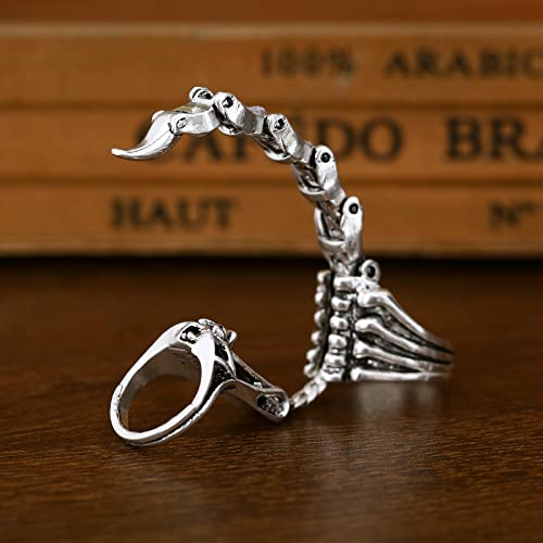 Q&D&S Silver Scorpion Ring Gothic Knuckle Finger Ring Punk Hinged Activity Rings Halloween For Women And Men #TOP4