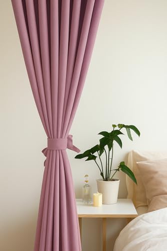 Kadife Görünümlü Kalın Fon Perde - Fon Perde, Pembe 300 X 250