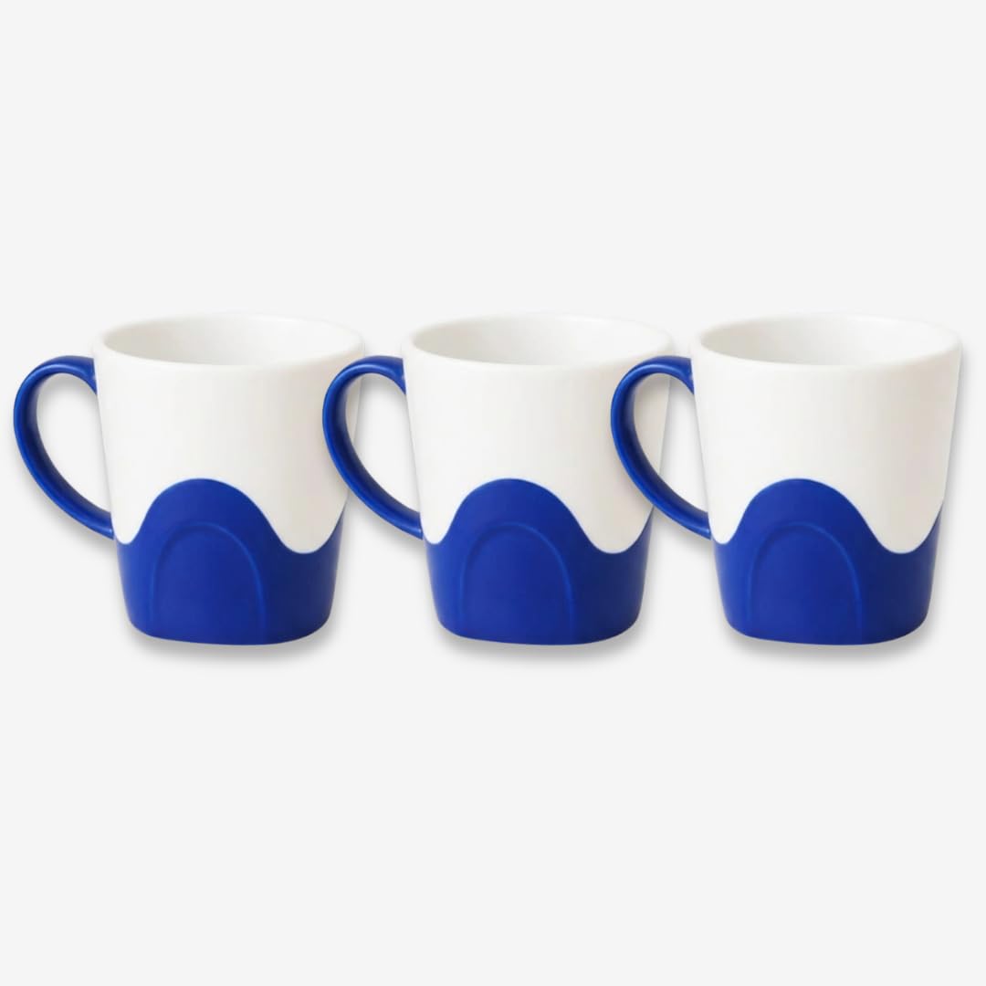 QUANTA Plastic Mug with Handle – Reusable, Unbreakable & BPA-Free Lightweight Coffee & Tea Cup for Kids, Adults & Elderly | Stackable Travel, Camping, Caravan & Picnic Cups (3, Blue) — image 1