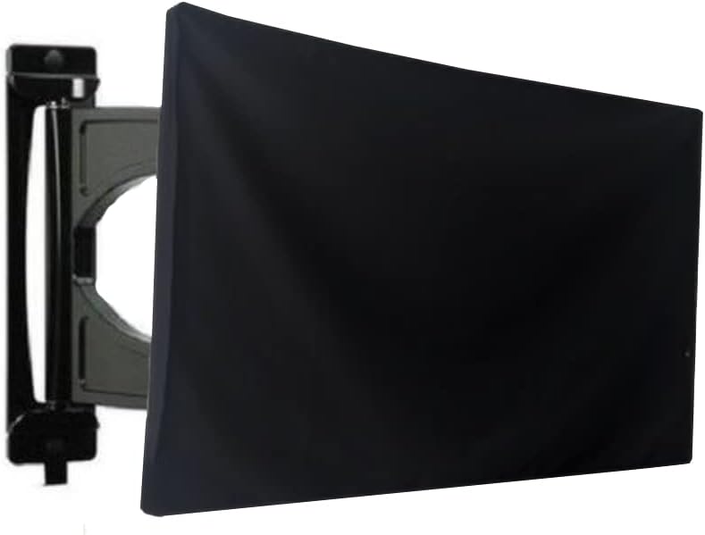 J&C TV Cover Outdoor Waterproof 22-24in TV Protection Television Screen Cove Durable Black Dust-Proof Furniture Cover with Storage Bag for Remote Control