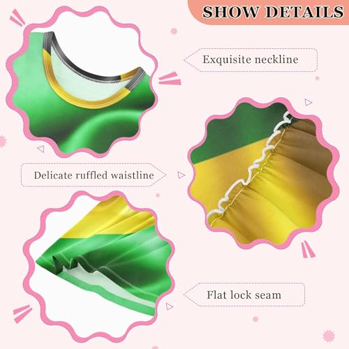 Aflyko Patriot Girls Sleeveless Dress Jamaican Flag Smoke Adorable Tank Play Sundress 2T-8T4