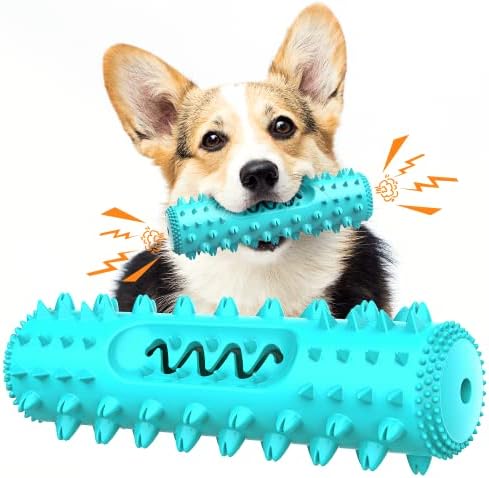 Yociki Dog Chew Toys for Aggressive Chewers Small Medium Breed, Durable Dog Squeaky Toys, Puppy Chew Toothbrush Toys Dog Teeth Cleaning Toy Almost Indestructible Durable Tough