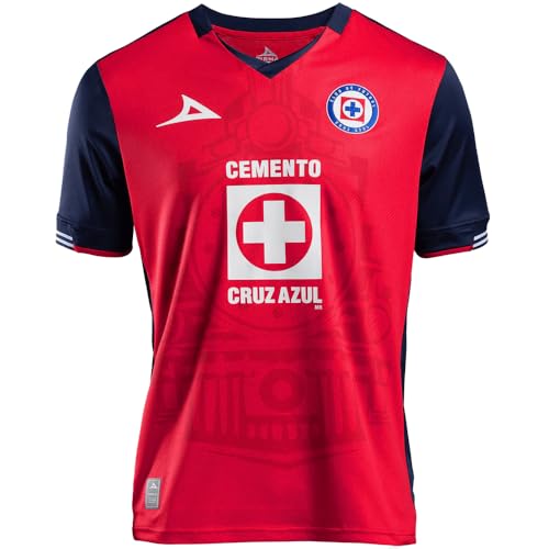 Pirma Cruz Azul 2024-2025 Third Jersey - Official Mens Jersey (US Alpha 3X-Large Regular Regular Red/Blue)