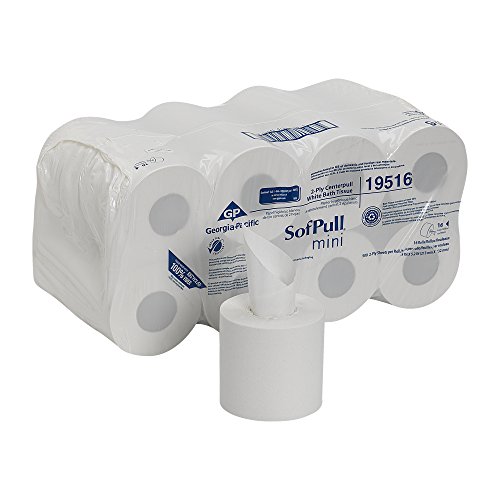 Georgia-Pacific SofPull Centerpull 2-Ply Mini Toilet Paper by GP PRO, 19516, 500 Sheets