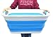 SAMMART 41L (10.8 gallon) Collapsible Plastic Laundry Basket - Foldable Pop Up Storage Container/Organizer - Portable Washing Tub - Space Saving Hamper/Basket (Rectangular, Sky Blue)